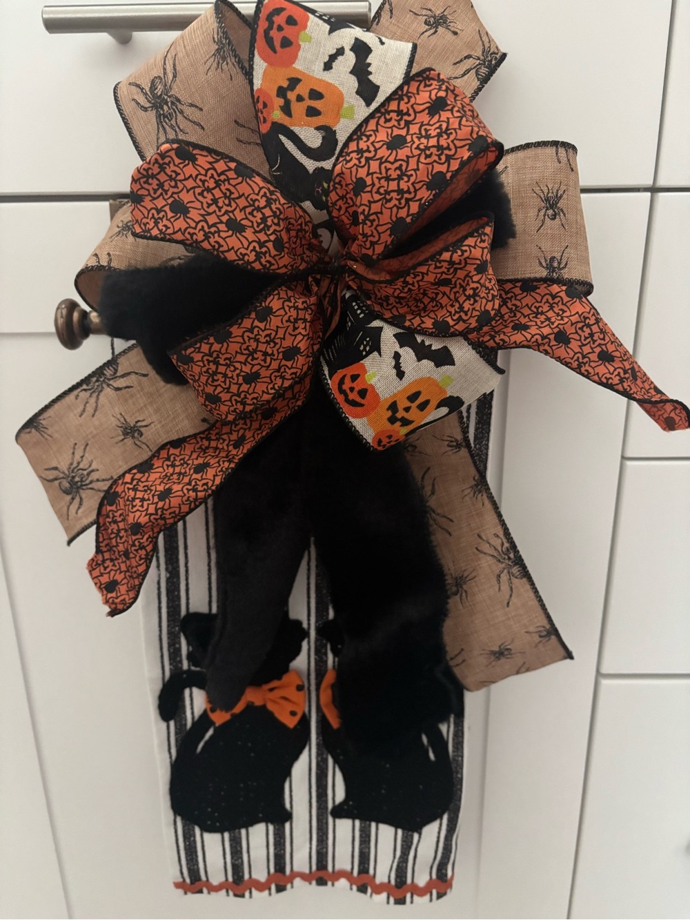 Halloween Kitty Fuzzy DIY Bow Witch Black Orange BOW ONLY Custom Final Sale